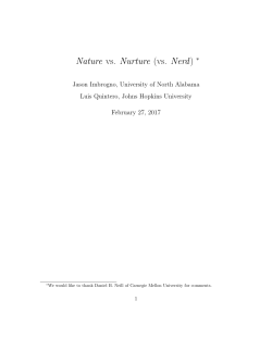 Nature vs. Nurture (vs. Nerd)