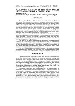 allelopathic capability of some plant families on safe weed control in