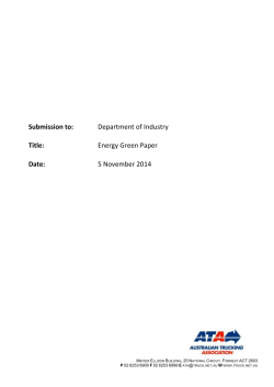 Energy Green Paper submission - Australian Trucking Association