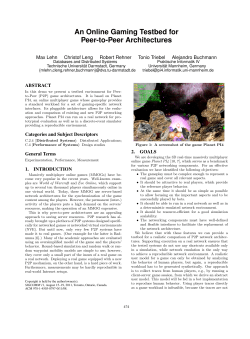 An Online Gaming Testbed for Peer-to-Peer Architectures