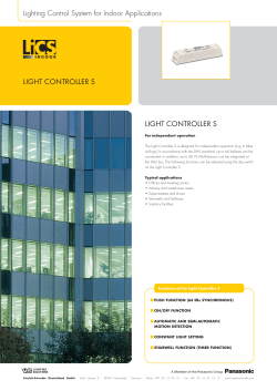 LIGHT CONTROLLER S LIGHT CONTROLLER - Vossloh