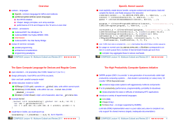 Overview The Open Compute Language for Devices and Regular