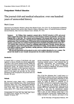 The journal club and medical education: over one hundred years of