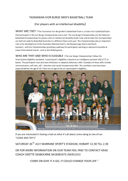 TASMANIAN IVOR BURGE MEN`S BASKETBALL TEAM (For