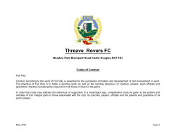 Codes of Conduct - Threave Rovers FC