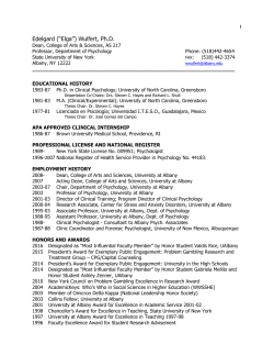 Edelgard Wulfert, Ph - University at Albany