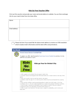 Kids Go Free Voucher Offer - Forest Green Rovers Football Club