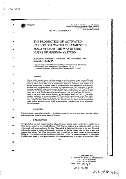 the production of activated carbon for water treatment in