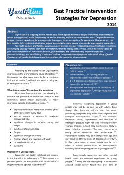 Best Practice Intervention Strategies for Depression