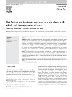 Risk factors and treatment outcome in scuba divers with spinal cord