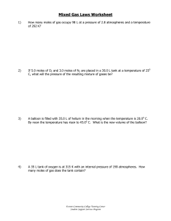 Mixed Gas Laws Worksheet - Everett Community College