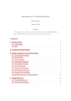 An Introduction to Portfolio Optimization with PortfolioAnalytics