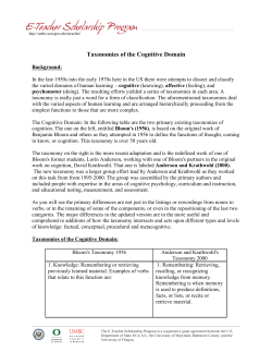 Taxonomies of the Cognitive Domain - E