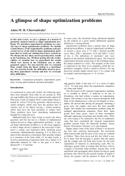 A glimpse of shape optimization problems