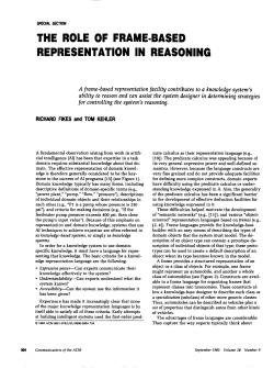 THE ROLE OF FRAME-BASED REPRESENTATION IN REASONING
