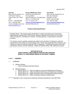 Dinion IP Cameras - Bosch Security Systems