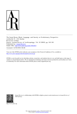 The Social Brain: Mind, Language, and Society in Evolutionary