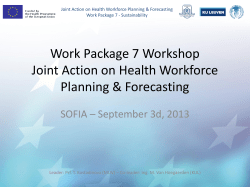 Introduction - Joint Action on Health Workforce Planning and