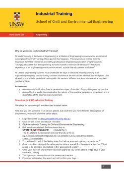 Procedure for unpaid Industrial training