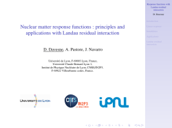 Nuclear matter response functions : principles and applications with