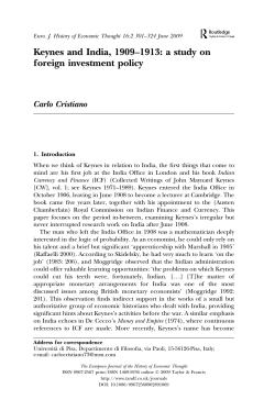 Keynes and India, 1909&ndash;1913: a study on foreign