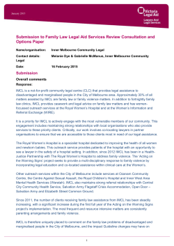 Inner Melbourne Community Legal Submission