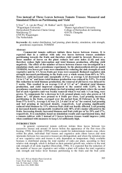 Two instead of Three Leaves between Tomato Trusses: Measured