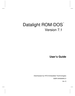 Datalight ROM-DOS - RTD Embedded Technologies, Inc.