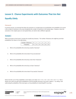 Lesson 5: Chance Experiments with Outcomes That Are Not Equally