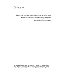 Habit versus intention in the prediction of future behavior