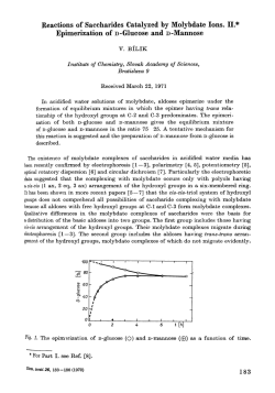 Reactions of Saccharides Catalyzed by Molybdate Ions. II