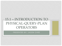 15.1 * Introduction to physical-Query