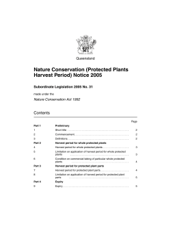 (Protected Plants Harvest Period) Notice 2005