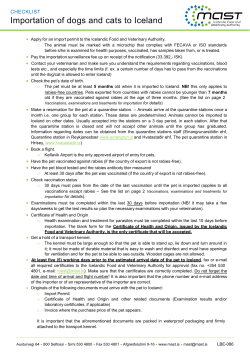 Importation of dogs and cats to Iceland