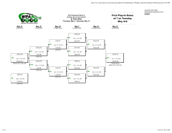 First Play-In Game at ? on Tuesday May 3rd