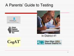 Parents* Guide to Testing - Glen Ellyn School District 41
