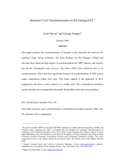 Business Cycle Synchronisation in the Enlarged EU