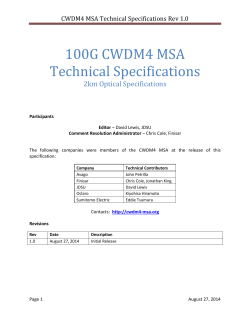 100G CWDM4 Technical Spec - CWDM4-MSA