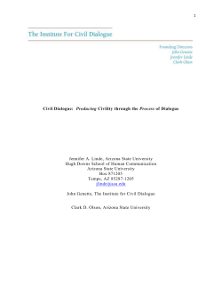 Civil Dialogue: Producing Civility through the Process of Dialogue