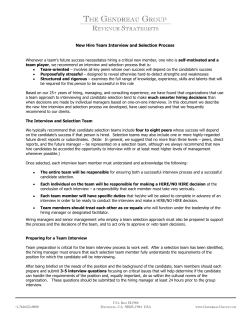 New Hire Team Interview and Selection Process