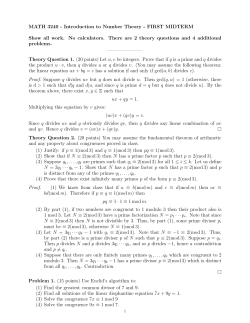 MATH 3240 - Introduction to Number Theory