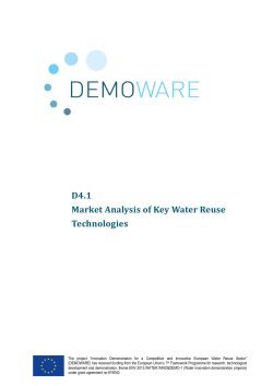 Market Analysis of Key Water Reuse Technologies