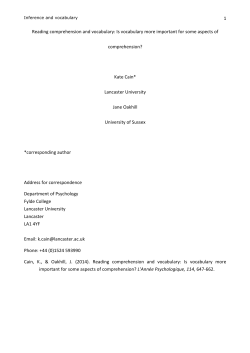 comprehension"and"vocabulary:"Is"