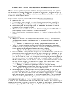 Psychology Senior Exercise: Preparing a Poster Describing a