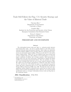 Trade Still Follows the Flag: US Security