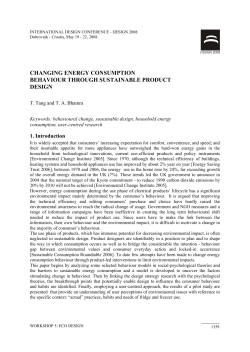 changing energy consumption behaviour through sustainable