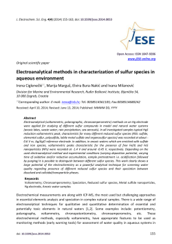 Electroanalytical methods in characterization of sulfur species in