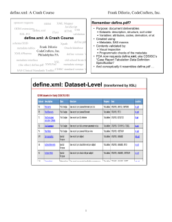 define.xml: Dataset-Level (transformed by XSL)
