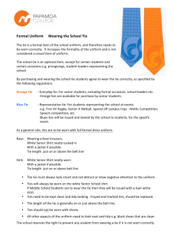 Formal Uniform Wearing the School Tie