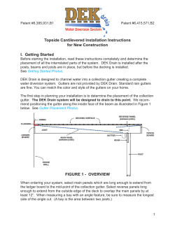 Topside Cantilevered Installation Instructions